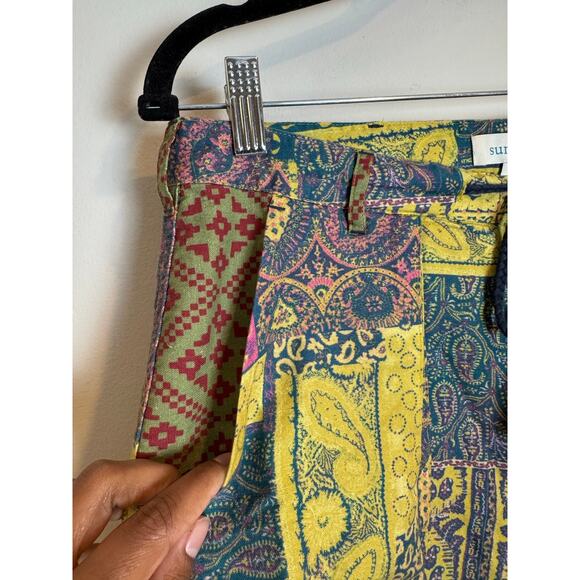 Sundance Kalini Cotton And Linen Blend Boho Paisley Print Shorts Small - Picture 4 of 6